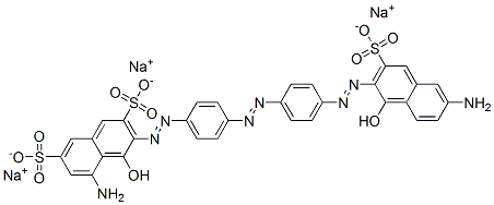 trisodium 5-amino-3-[[4-[[4-[(6-amino-1-hydroxy-3-sulphonato-2-naphthyl)azo]phenyl]azo]phenyl]azo]-4-hydroxynaphthalene-2,7-disulphonate 结构式