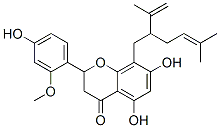2,3-ジヒドロ-5,7-ジヒドロキシ-2-(4-ヒドロキシ-2-メトキシフェニル)-8-[5-メチル-2-(1-メチルビニル)-4-ヘキセニル]-4H-1-ベンゾピラン-4-オン 化学構造式