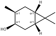 (1alpha,3alpha,4alpha,6alpha)-4,7,7-trimethylbicyclo[4.1.0]heptan-3-ol Struktur