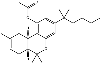 (6aR)-3-(1,1-Dimethylpentyl)-6aβ,7,10,10aα-tetrahydro-6,6,9-trimethyl-6H-dibenzo[b,d]pyran-1-ol acetate 结构式