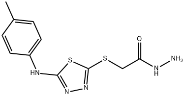 2-({5-[(4-甲基苯基)氨基]-1,3,4-噻二唑-2-基}硫基)乙酰肼 结构式