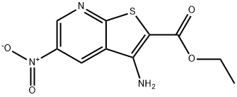 3-氨基-5-硝基噻吩并[2,3-B]吡啶-2-羧酸乙酯, 52505-43-8, 结构式