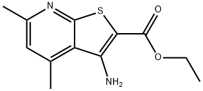 3-アミノ-4,6-ジメチルチエノ[2,3-B]ピリジン-2-カルボン酸エチル 化学構造式