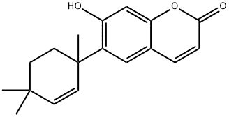 7-Hydroxy-6-(1,4,4-trimethyl-2-cyclohexen-1-yl)-2H-1-benzopyran-2-one 结构式