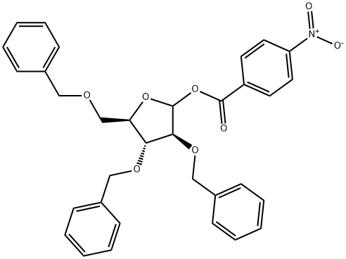 2,3,5-tri-O-benzyl-1,0-(4-nitrobenzoyl)-D-arabinofuranose Struktur