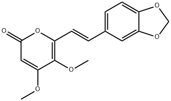 6-[(E)-2-(1,3-Benzodioxol-5-yl)vinyl]-4,5-dimethoxy-2H-pyran-2-one Struktur