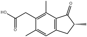 (2R)-2,3-Dihydro-2,4,6-trimethyl-3-oxo-1H-indene-5-acetic acid 结构式