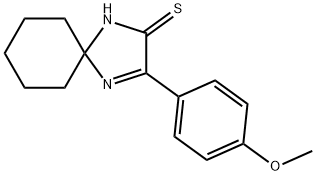 3-(4-メトキシフェニル)-1,4-ジアザスピロ-[4.5]デス-3-エン-2-チオン 化学構造式