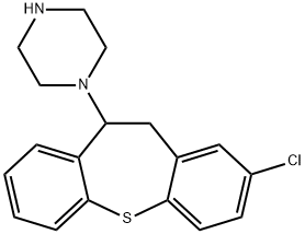 2-Chloro-10-piperazino-10,11-dihydrodibenzo[b,f]thiepin Structure