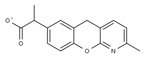 alpha,2-dimethyl-5H-(1)benzopyrano(2,3-b)pyridine-7-acetate Struktur