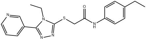 N-(4-エチルフェニル)-2-[[4-エチル-5-(3-ピリジニル)-4H-1,2,4-トリアゾール-3-イル]チオ]アセトアミド 化学構造式