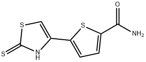 5-(2-メルカプト-4-チアゾリル)-2-チオフェンカルボアミド 化学構造式