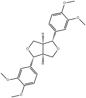 (1S)-3aβ,4,6,6aβ-テトラヒドロ-1β,4β-ビス(3,4-ジメトキシフェニル)-1H,3H-フロ[3,4-c]フラン 化学構造式