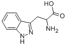 2-アミノ-3-(1H-インダゾール-3-イル)プロピオン酸 化学構造式