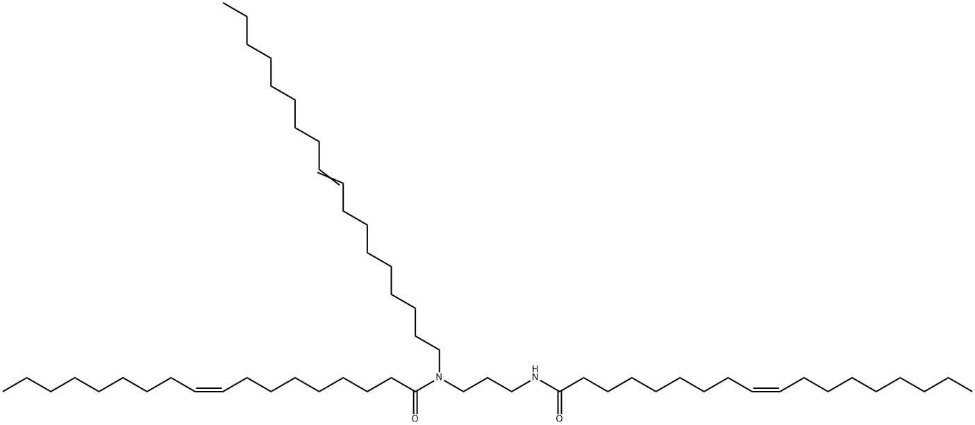 (Z,Z,Z)-N-9-octadecenyl-N-[3-[(1-oxo-9-octadecenyl)amino]propyl]-9-octadecenamide Struktur