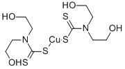 ビス(2-ヒドロキシエチル)ジチオカルバミン酸銅(II) 化学構造式