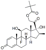 9-fluoro-11beta,17,21-trihydroxy-16beta-methylpregna-1,4-diene-3,20-dione 21-pivalate Struktur