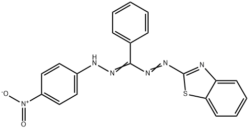 5-(ベンゾチアゾール-2-イル)-1-(p-ニトロフェニル)-3-フェニルホルマザン 化学構造式