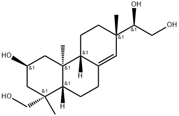 (1R,3S,4aS,4bS,7S,10aS)-1,2,3,4,4a,4b,5,6,7,9,10,10a-ドデカヒドロ-3-ヒドロキシ-7-[(R)-1,2-ジヒドロキシエチル]-1,4a,7-トリメチルフェナントレン-1-メタノール 化学構造式