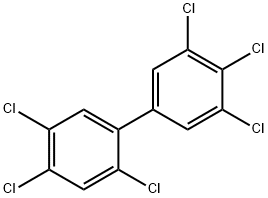 2,4,5,3',4',5'-ヘキサクロロ-1,1'-ビフェニル 化学構造式