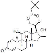 9-fluoro-11beta,17,21-trihydroxy-16beta-methylpregna-1,4-diene-3,20-dione 21-(3,3-dimethylbutyrate)  Struktur