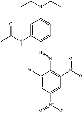 2-(アセチルアミノ)-2'-ブロモ-4-(ジエチルアミノ)-4',6'-ジニトロアゾベンゼン 化学構造式