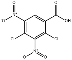 2,4-ジクロロ-3,5-ジニトロ安息香酸 化学構造式
