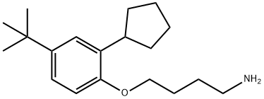 4-[4-(tert-butyl)-2-cyclopentylphenoxy]butylamine 结构式