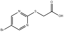 2-((5-ブロモピリミジン-2-イル)チオ)酢酸 化学構造式