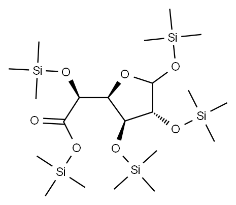 1-O,2-O,3-O,5-O-テトラキス(トリメチルシリル)-D-グルコフラヌロン酸トリメチルシリル 化学構造式