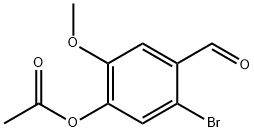 4-アセトキシ-2-ブロモ-5-メトキシベンズアルデヒド 化学構造式
