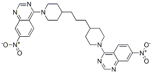 4,4'-[propane-1,3-diyldi(piperidine-1,4-diyl)]bis[7-nitroquinazoline] 结构式