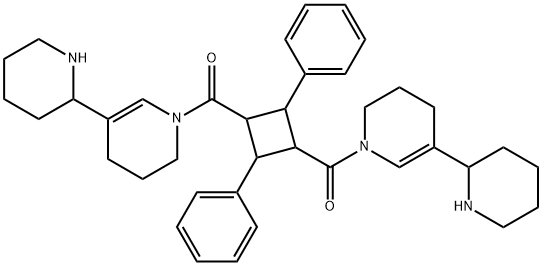 1,1'-[(2,4-Diphenyl-1,3-cyclobutanediyl)dicarbonyl]bis[1,2,3,4-tetrahydro-5-(2-piperidinyl)pyridine] Struktur