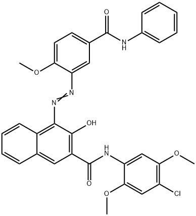 N-(4-クロロ-2,5-ジメトキシフェニル)-3-ヒドロキシ-4-[[2-メトキシ-5-[(フェニルアミノ)カルボニル]フェニル]アゾ]-2-ナフタレンカルボアミド 化学構造式