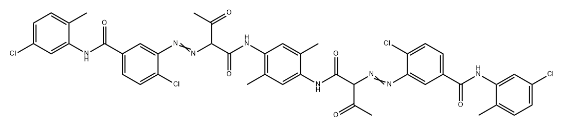 3,3'-[(2,5-dimethyl-p-phenylene)bis[imino(1-acetyl-2-oxoethylene)azo]]bis[4-chloro-N-(5-chloro-o-tolyl)benzamide] Struktur