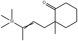 2-METHYL-2-(3-TRIMETHYLSILANYL-BUT-2-ENYL)-CYCLOHEXANONE Structure