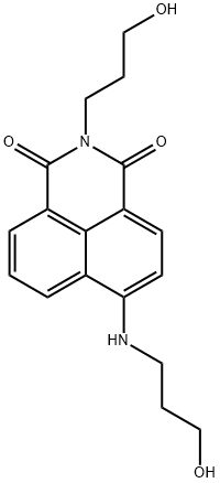2-(3-羟基丙基)-6-[(3-羟基丙基)氨基]-1H-苯基[DE]异喹啉-1,3(2H)-二酮 结构式