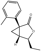 3-Oxabicyclo[3.1.0]hexan-2-one,4-ethyl-1-(2-methylphenyl)-,(1S,4S,5R)-(9CI) 化学構造式