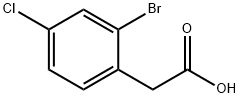 2-ブロモ-4-クロロフェニル酢酸 化学構造式
