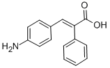 (2E)-3-(4-アミノフェニル)-2-フェニルアクリル酸 化学構造式