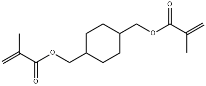 ビス(2-メチルプロペン酸)1,4-シクロヘキサンジイルビスメチレン 化学構造式