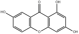 1,3,7-トリヒドロキシ-9H-キサンテン-9-オン 化学構造式