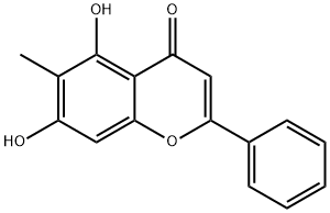 6-Methyl-2-phenyl-5,7-dihydroxy-4H-1-benzopyran-4-one Struktur