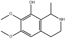 [R,(-)]-1,2,3,4-テトラヒドロ-6,7-ジメトキシ-1-メチルイソキノリン-8-オール 化学構造式