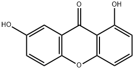 1,7-ジヒドロキシ-9H-キサンテン-9-オン 化学構造式