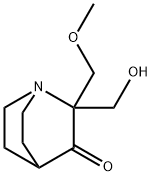 2-(Hydroxymethyl)-2-(methoxymethyl)-1-azabicyclo[2.2.2]octan-3-one 化学構造式