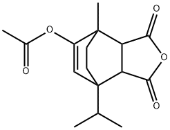 5-Acetyloxy-3a,4,7,7a-tetrahydro-4-methyl-7-(1-methylethyl)-4,7-ethanoisobenzofuran-1,3-dione 结构式