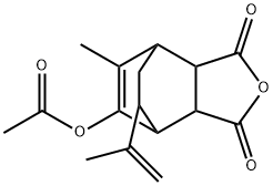 6-Acetyloxy-3a,4,7,7a-tetrahydro-5-methyl-8-(1-methylethenyl)-4,7-ethanoisobenzofuran-1,3-dione 结构式