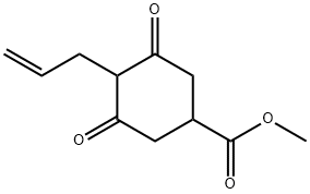 4-アリル-3,5-ジオキソ-1-シクロヘキサンカルボン酸メチル 化学構造式