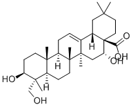 3β,16α,23-トリヒドロキシオレアナ-12-エン-28-酸 化学構造式
